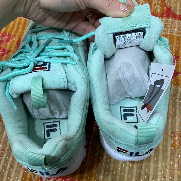 Fila Disruptor Platform Sneakers Turquoise White - Picture 7 of 8